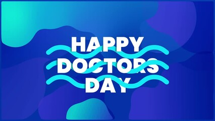 happy doctors day with blue background for international doctor's day. national doctor's day.