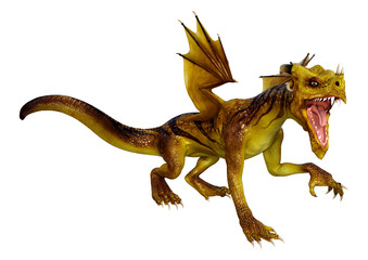 Fototapeta premium 3D Rendering Fairy Tale Dragon on White