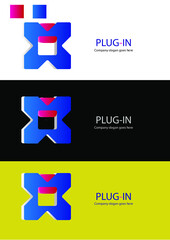PlugIn Logo Template for designer, resizable, illustrator, adobe cs, color
