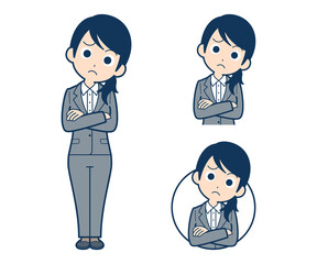 首を傾げるビジネスウーマン