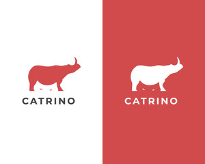 Cat and rhino logo design template © Eri