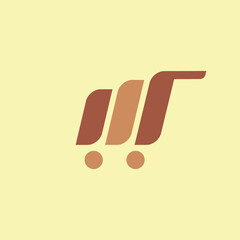 Letter M shop logo template