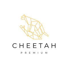 Cheetah geometric logo icon design template