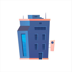 Vector modern hospital building colorful icon. Medical ambulance concept. Professional clinic, pharmacyl, aid urgency building