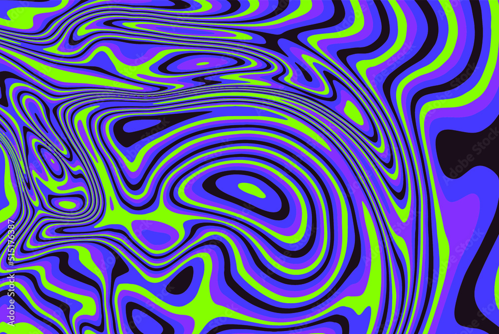 Aufkleber trippy glitch background in style of psychedelic 60s and 70s parties with bright acidic colors and a