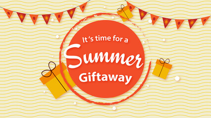 Summer Giveaway Contest Banner. Vector design for online advertising promotion.