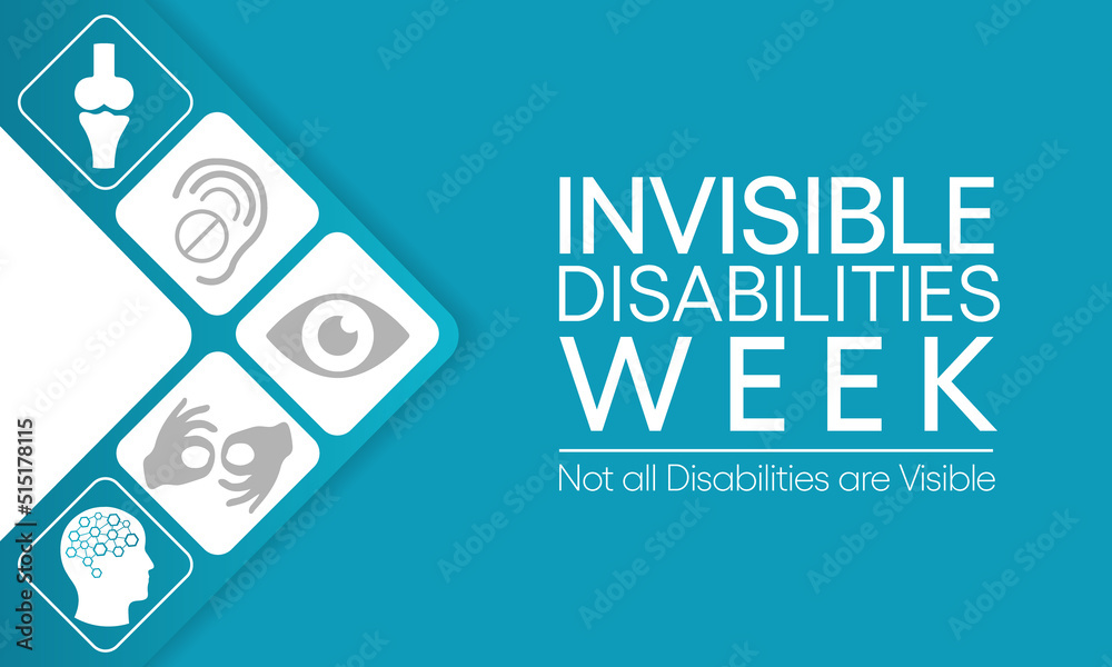 Wall mural invisible disabilities week is observed every year in october, also known as hidden or non-visible d