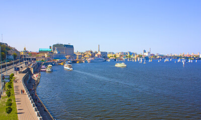 Kyiv cityscape panorama from viewpoint, Ukraine