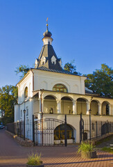 Belfry of the Church of St. Nicholas the Good in Pokrovskaya Street in Kyiv, Ukraine