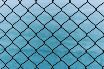 Fototapeta na wymiar link fence and blue sky