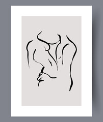 Printable minimalistic wall art paintings. Scandianvian posters or banners for indoors interior design. Abstract wall art bundle. Vector illustration. 