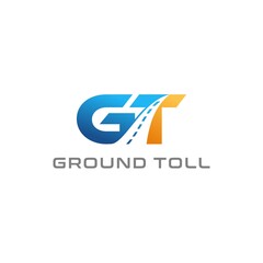 letter gt logo road logo premium vector