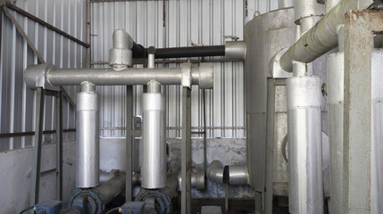 Water boiler and cold pipe line on the chiller machine industry.