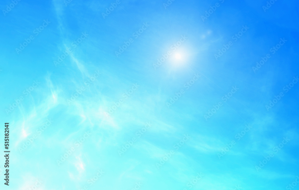 Wall mural blue sky with beautiful natural white clouds