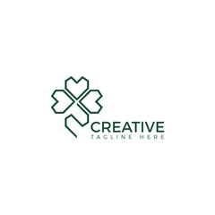 Abstract geometric clover leaf logo simple and minimalist style for brand identity