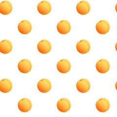 白い背景にアンズの果実の水玉模様のシームレスパターン