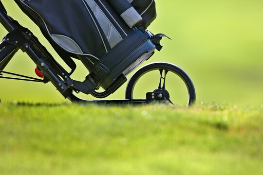 wheel of a golf buggy, close up