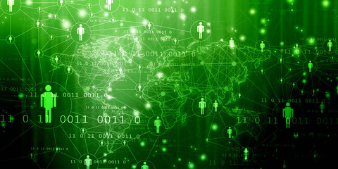 2d illustration Business Network concept
