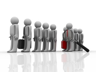 3d rendering business leadership search concept 
