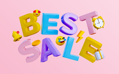 3d illustration label discount promotion with 3d icon
