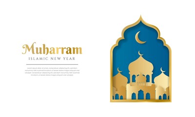 Islamic new year backdrop template