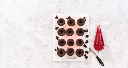 Chocolate strawberry cupcakes
