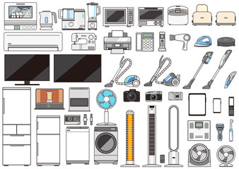生活家電のセットイラスト