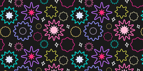 Abstract Star Shapes Seamless Pattern Background