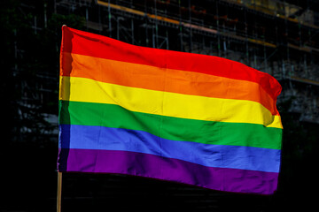 Background of many rainbow LGBT flags.