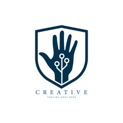 Obraz premium shield logo abstract symbol of security vector