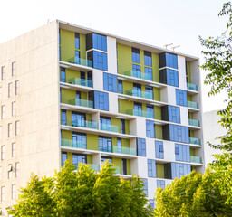 Shot of a modern building in late afternoon hour. Modern architecture