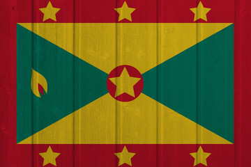 Fototapeta premium World countries. Wooden background in colors of flag. Grenada