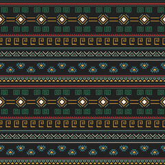Geometric vector seamless pattern in ethnic style. Textile printing, Mexican style. For website background, wrapping paper and fabric design.