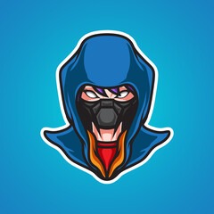 URBAN NINJA GIRL MASCOT LOGO