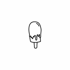 Hand drawn ice cream icon, simple doodle icon