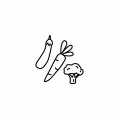 Hand drawn vegetable icon, simple doodle icon