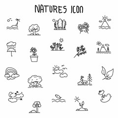 Hand drawn Nature icon, simple doodle icon