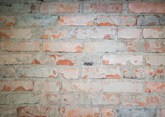 fragment ceglanego muru - obrazy, fototapety, plakaty