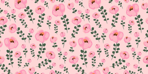 Floral seamless pattern. Vector design for paper, cover, fabric, interior decor and other