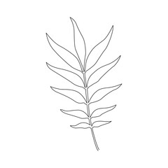 Leaf icon with hand drawn lines. Vector.