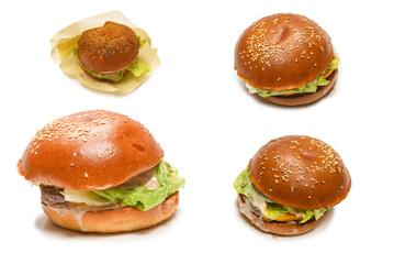 Hamburger isolated on a white background.
