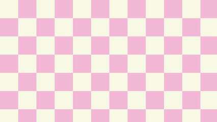aesthetic pastel pink and yellow checkers, gingham, plaid, checkerboard wallpaper illustration, perfect for wallpaper, backdrop, postcard, background