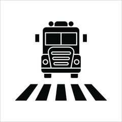 Crosswalk icon. Pedestrian crossing vector icon illustration isolated on white background