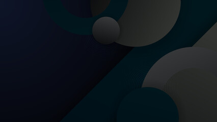 Abstract dark black and green background illustration with geometric graphic elements