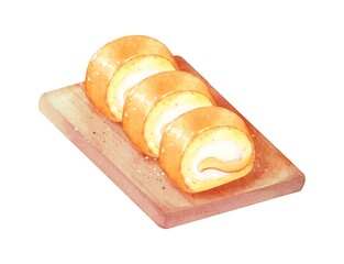 Swiss Roll Cake Watercolor vector design