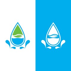 Water drop logo template vector