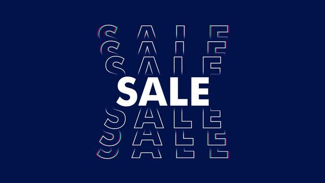 Sale text animation with colourful effects