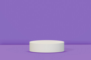 Podium minimal abstract background , 3D stage podium display product , stand to showcase products, isolated on purple background , illustration 3D Rendering