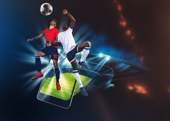 Watch a live sports event on your mobile device. Betting on football matches