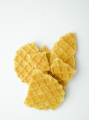 Wafers waffle on a isolated white background